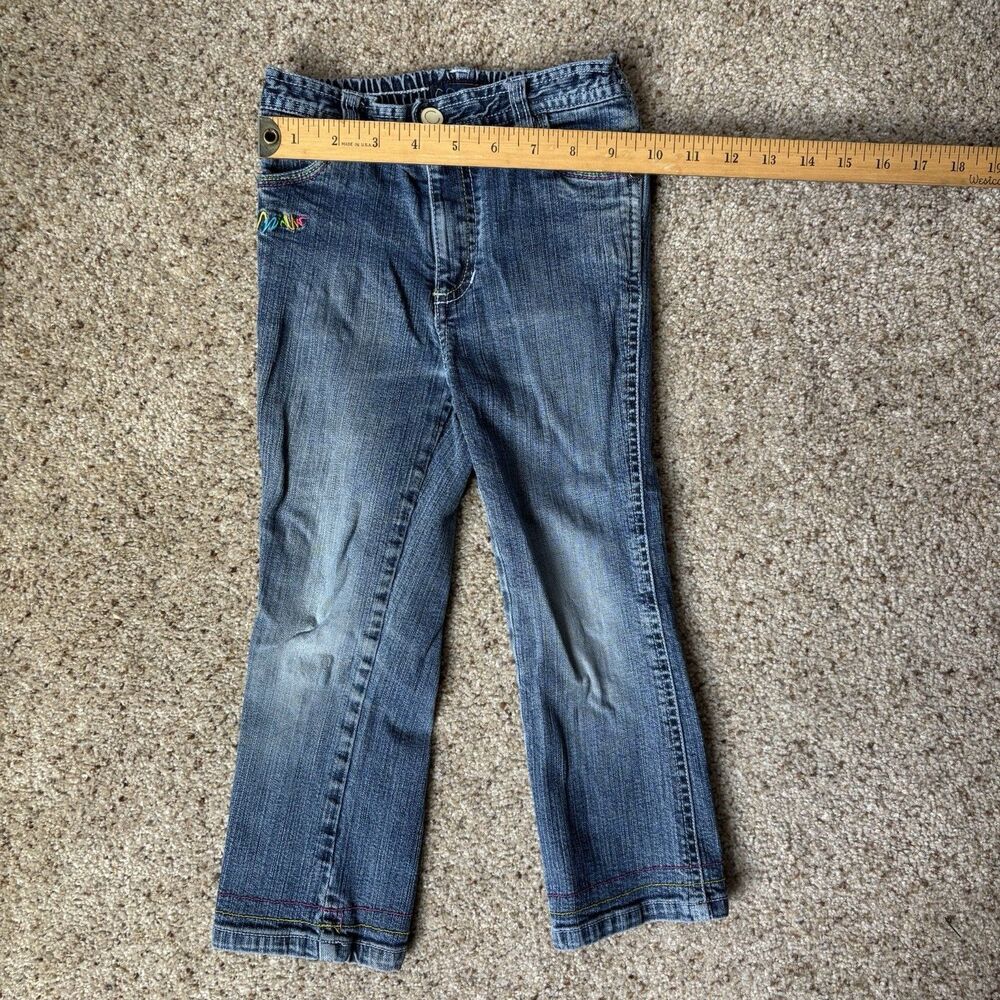 COOGI Rainbow Embroidered Toddler Jeans Size 4T Denim Blue Y2K